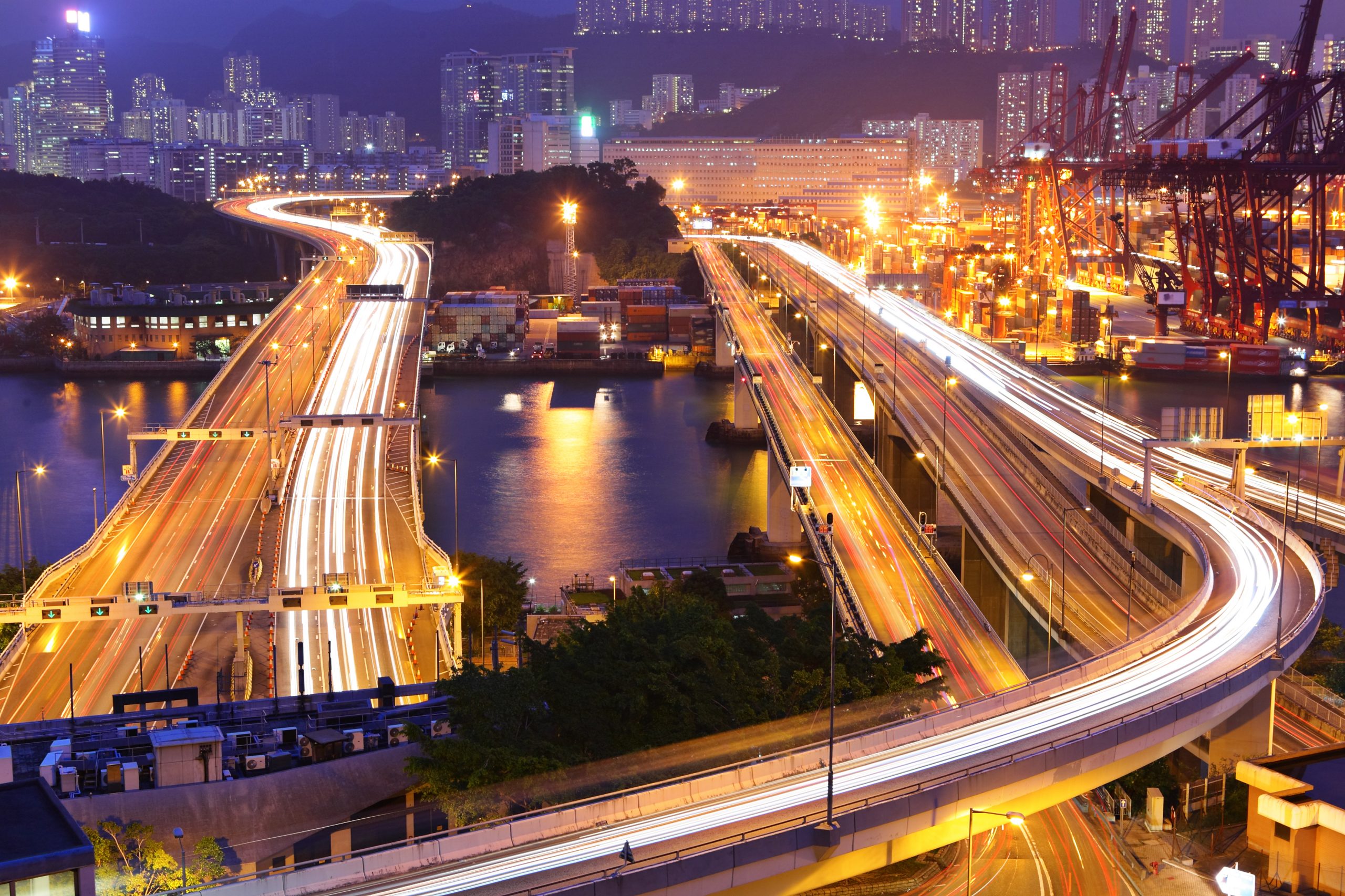 freeways at night